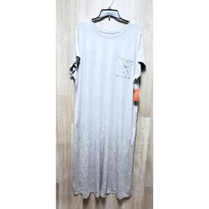 State of Day Heathered Gray Short Sleeve Long Sleep Shirt Women